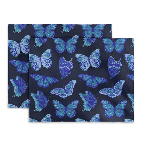 Jessica Molina Texas Butterflies Blue on Navy Placemat