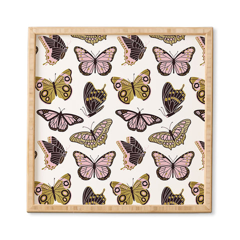 Jessica Molina Texas Butterflies Blush and Gold Framed Wall Art