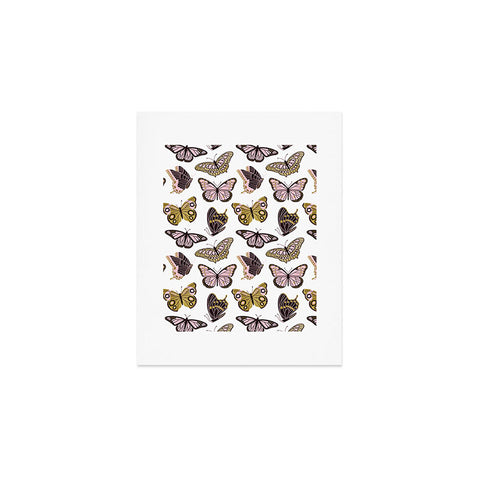 Jessica Molina Texas Butterflies Blush and Gold Art Print