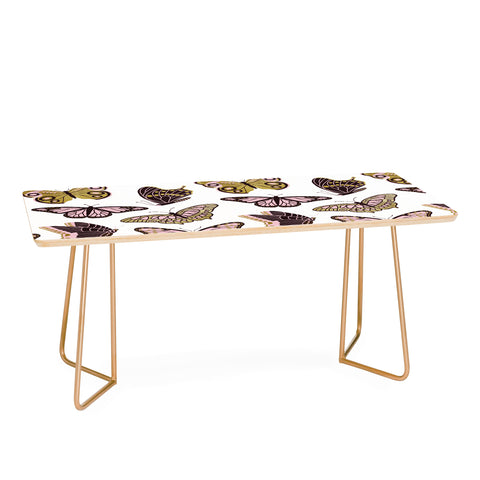Jessica Molina Texas Butterflies Blush and Gold Coffee Table
