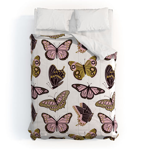 Jessica Molina Texas Butterflies Blush and Gold Comforter