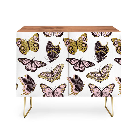 Jessica Molina Texas Butterflies Blush and Gold Credenza