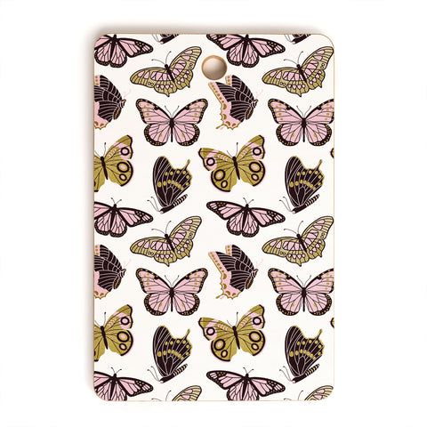 Jessica Molina Texas Butterflies Blush and Gold Cutting Board Rectangle