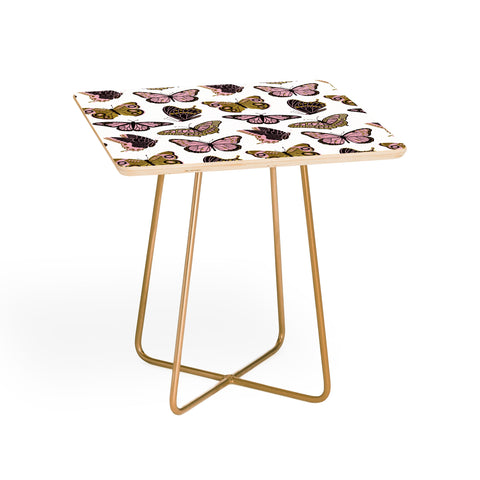 Jessica Molina Texas Butterflies Blush and Gold Side Table