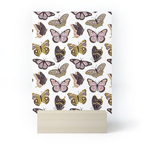 Jessica Molina Texas Butterflies Blush and Gold Mini Art Print