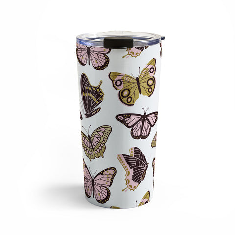 Jessica Molina Texas Butterflies Blush and Gold Travel Mug