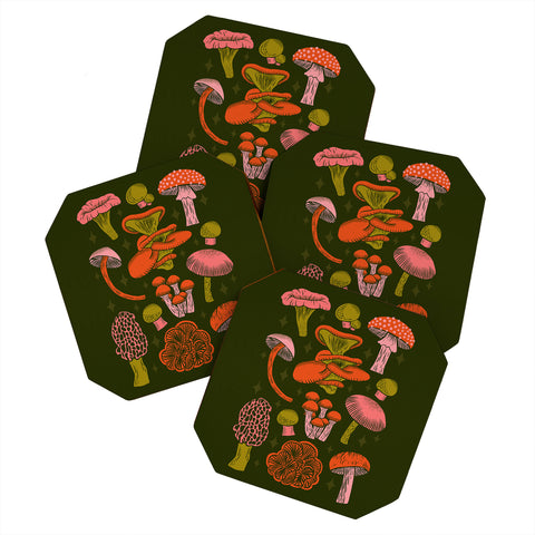 Jessica Molina Texas Mushrooms Bright Multi Coaster Set