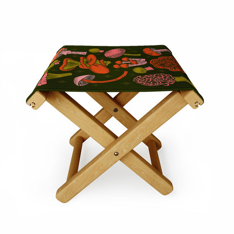 Jessica Molina Texas Mushrooms Bright Multi Folding Stool