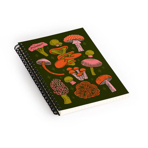 Jessica Molina Texas Mushrooms Bright Multi Spiral Notebook