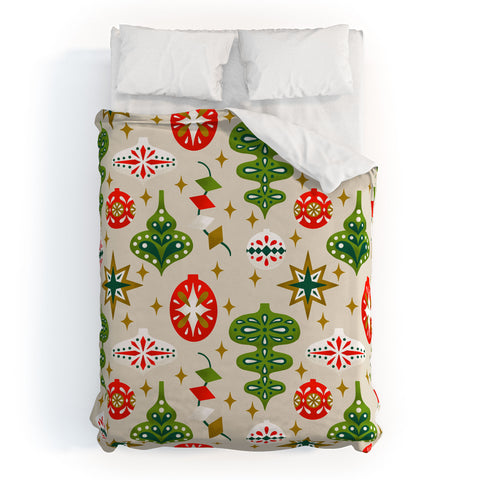 Jessica Molina Vintage Christmas Ornaments Duvet Cover