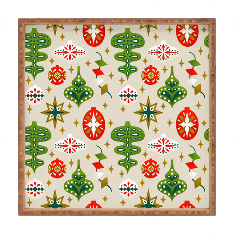 Jessica Molina Vintage Christmas Ornaments Square Tray