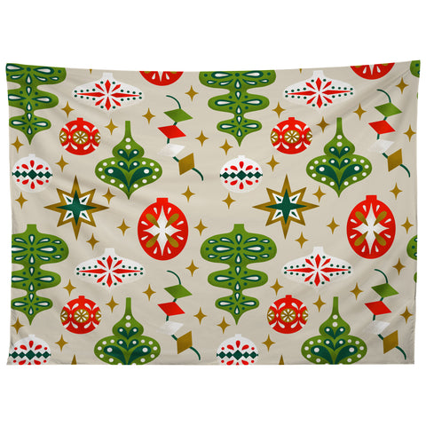 Jessica Molina Vintage Christmas Ornaments Tapestry