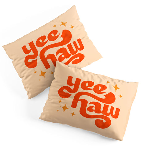 Jessica Molina Yee Haw Orange on Cream Pillow Shams