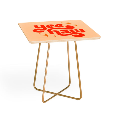 Jessica Molina Yee Haw Orange on Cream Side Table