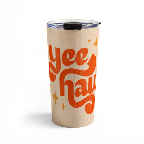 Jessica Molina Yee Haw Orange on Cream Travel Mug
