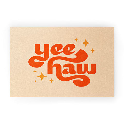 Jessica Molina Yee Haw Orange on Cream Welcome Mat