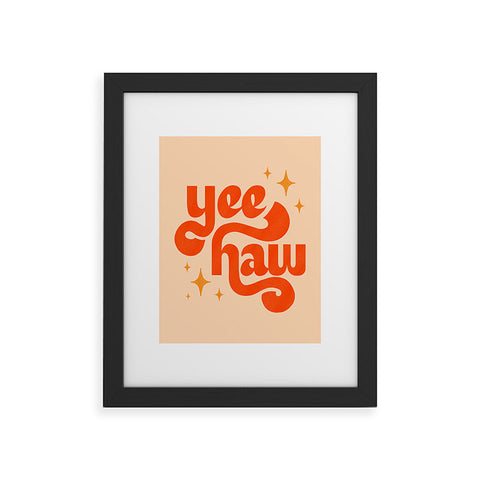 Jessica Molina Yee Haw Orange on Cream Framed Art Print