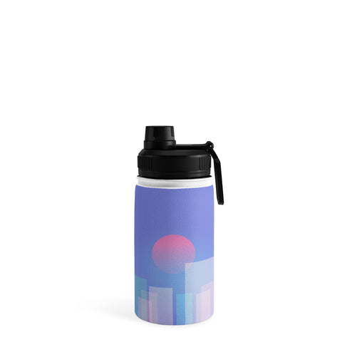 Jimmy Tan Abstract geometric pixel city Water Bottle