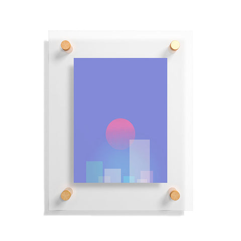 Jimmy Tan Abstract geometric pixel city Floating Acrylic Print
