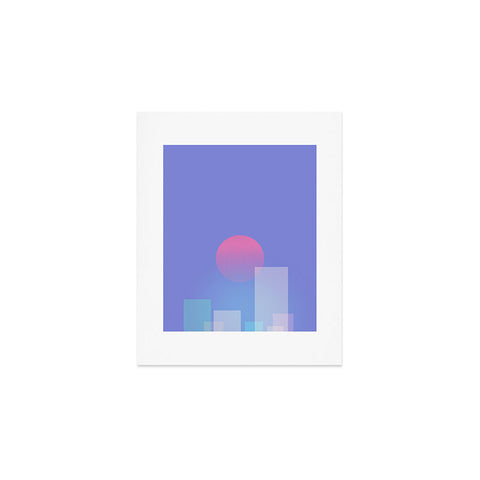 Jimmy Tan Abstract geometric pixel city Art Print