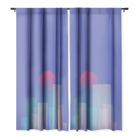 Jimmy Tan Abstract geometric pixel city Blackout Non Repeat