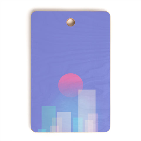 Jimmy Tan Abstract geometric pixel city Cutting Board Rectangle