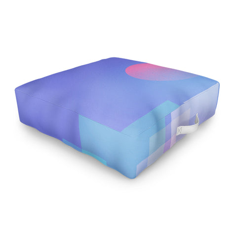 Jimmy Tan Abstract geometric pixel city Outdoor Floor Cushion