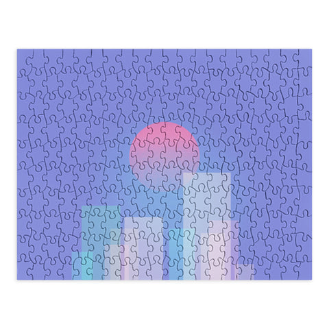 Jimmy Tan Abstract geometric pixel city Puzzle