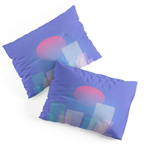 Jimmy Tan Abstract geometric pixel city Pillow Shams