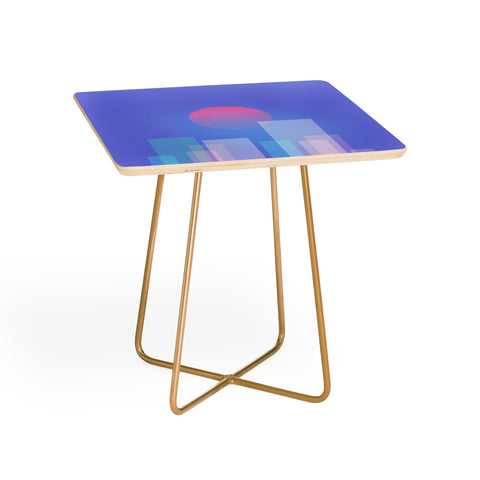 Jimmy Tan Abstract geometric pixel city Side Table