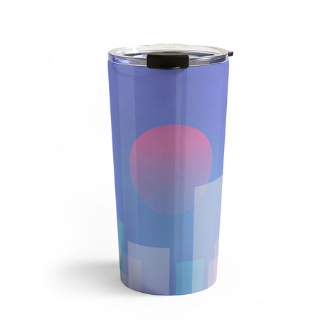 Jimmy Tan Abstract geometric pixel city Travel Mug