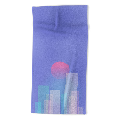 Jimmy Tan Abstract geometric pixel city Beach Towel