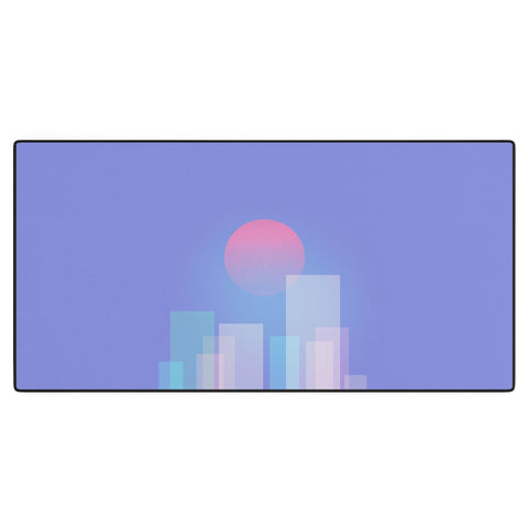 Jimmy Tan Abstract geometric pixel city Desk Mat