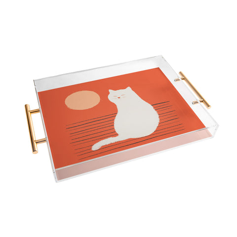 Jimmy Tan Abstraction minimal cat 31 Acrylic Tray