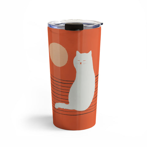 Jimmy Tan Abstraction minimal cat 31 Travel Mug