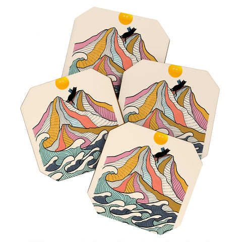 Jimmy Tan Good Morning Meow 3 Reading Coaster Set