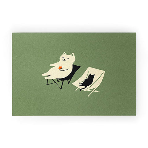 Jimmy Tan Happy go Lucky Cat Welcome Mat