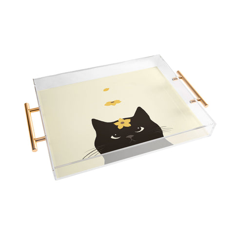 Jimmy Tan Hidden cat 20 spring yellow Acrylic Tray