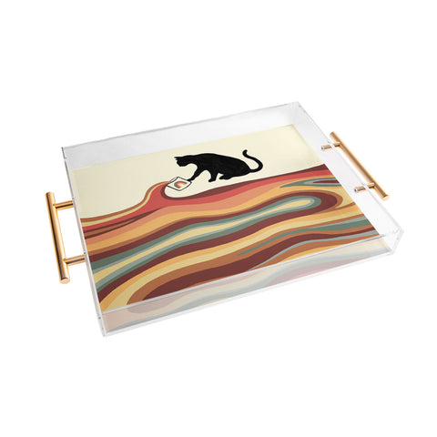Jimmy Tan Rainbow cat 1 coffee milk drop Acrylic Tray