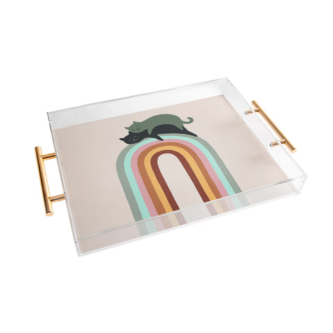 Jimmy Tan Rainbow cat 3 lover hugs Acrylic Tray