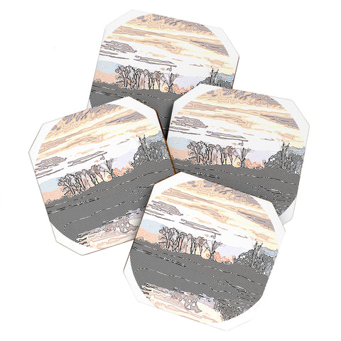 John Turner Jr Leipers Fork Sunset W Coaster Set