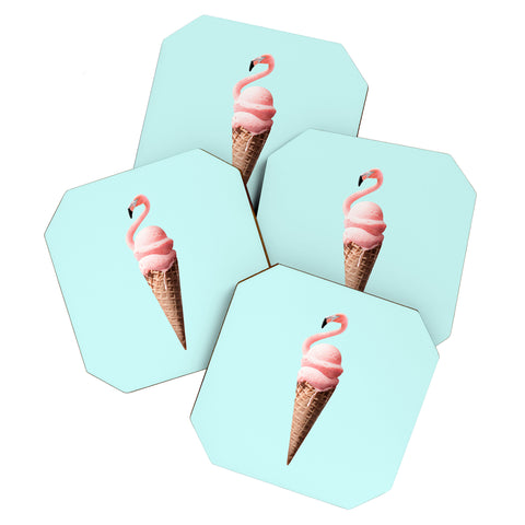 Jonas Loose Flamingo Cone Coaster Set