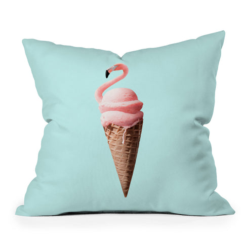 Jonas Loose Flamingo Cone Outdoor Throw Pillow