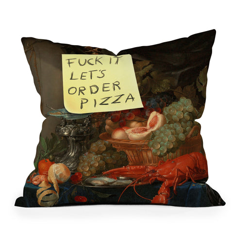 Jonas Loose Lets Order Pizza Outdoor Throw Pillow