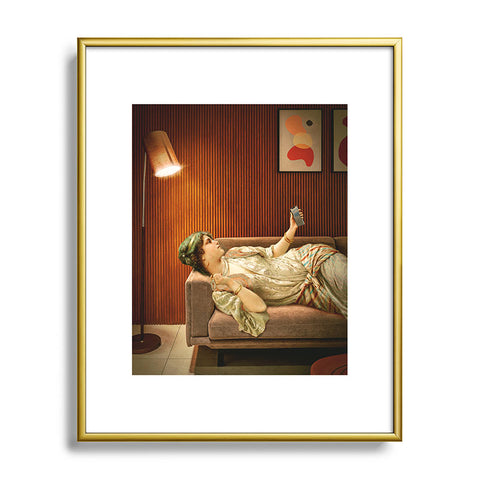 Jonas Loose Text Me Metal Framed Art Print