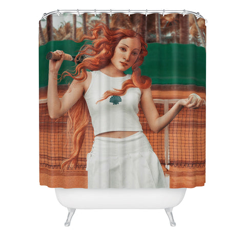 Jonas Loose VENUS PLAYING TENNIS Shower Curtain