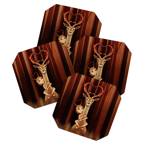 Jose Luis Guerrero Deer 1 Coaster Set