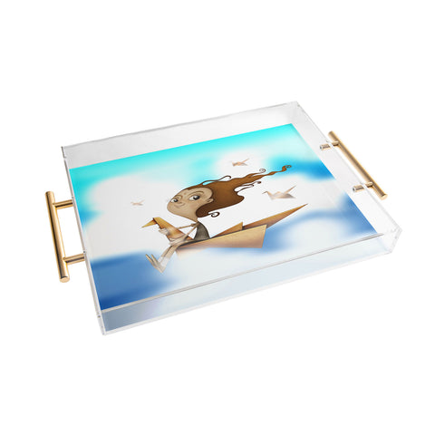 Jose Luis Guerrero Origami Flying Acrylic Tray