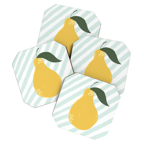 Joy Laforme A Pear is a Pear Coaster Set