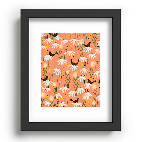 Joy Laforme Blooms of Dandelions and Wild Daisies Recessed Framing Rectangle